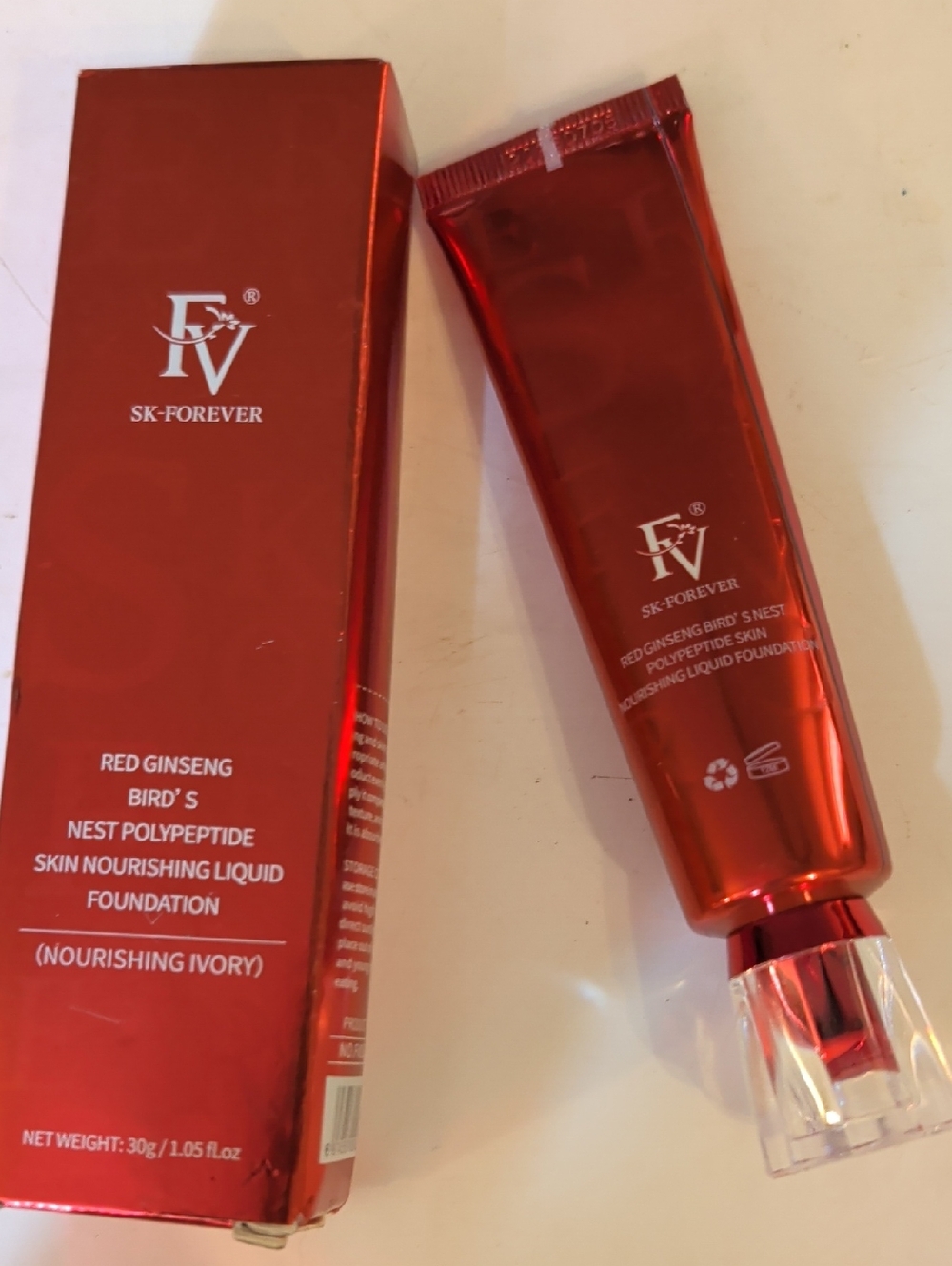 SK-Forever Red Ginseng Nourishing Ivory Liquid Foundation - Red Packaging